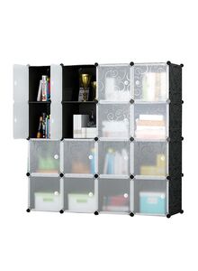 Generic 16-Modular Detachable Storage Cabinet Black/White 147x37x147cm