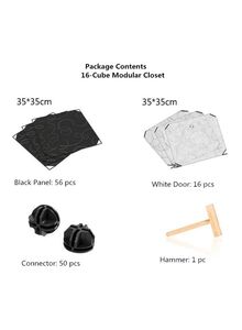Generic 16-Modular Detachable Storage Cabinet Black/White 147x37x147cm