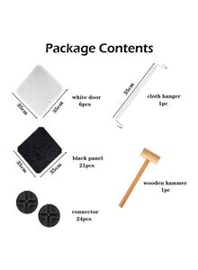 Generic 6-Modular Detachable Storage Cabinet Black/White 75x47x111cm