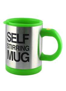 Generic Self Stirring Mug Silver/Green 400ml