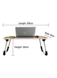 Generic Foldable Laptop Table With Cup Holder Beige 60 x 40cm