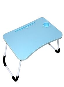 Generic Foldable Laptop Table With Cup Holder Blue 60 x 42cm