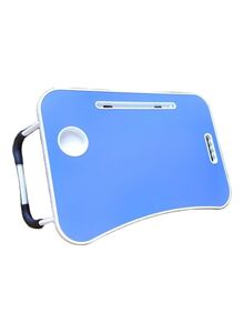 Generic Foldable Laptop Table With Cup Holder Blue 60 x 42cm