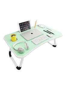 Generic Foldable Laptop Table With Cup Holder Green 60 x 44cm