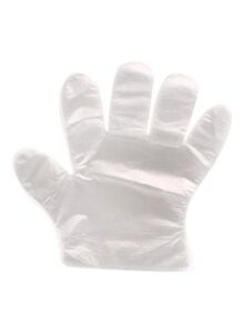 Generic 100-Piece Disposable Plastic Gloves Clear 15.6cm