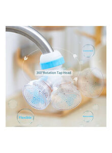 Generic Retractable Tap Head Water Faucet Extender Splash-proof Kitchen Tap Filter 360-degree Adjustable Filtration Blue 13.5 x 9.5 x 5.5cm