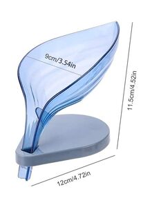 Generic Leaf Shaped Soap Holder Transparent blue 12cm