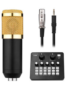 Generic Professional Broadcasting Studio Recording Condenser Microphone Kit I7262 Black