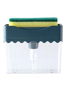 Generic Soap Dispenser And Sponge Set Dark Blue/Green/Yellow 13.50x8.50x11.00cm