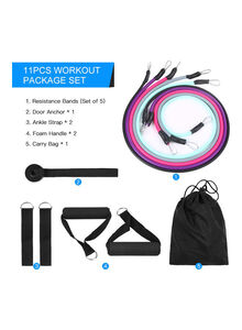 Generic Piece of 11  Resistance Bands Set Workout Fitness Exercise Tube 20.00*9.00*16.00cm