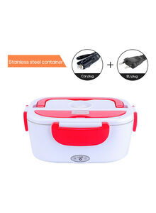 Generic Multi-Functional Electric Heating Lunch Box With Removable Container White/Red 23.8x10.8cm