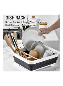 Generic Dish Drainer Collapsible Dish Rack Grey 36x4.5x32cm