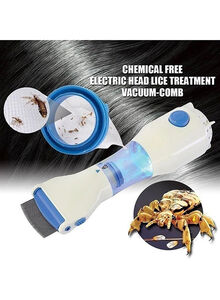 Bluelans Flea Lice Removal Electric Comb Cleaning Grooming Tool White 14x8x16.5cm