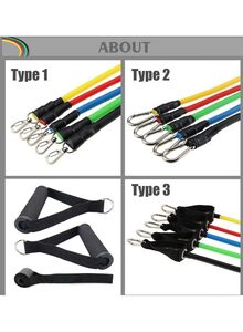 Generic 11 Pieces Resistance Bands Set 23.5x23x7cm