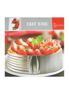 Generic Stainless Steel Bottomless Adjustable Telescopic Ring Cake Mold Silver 6inch
