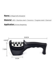Generic 3-Stage Manual Knife Sharpener Black/Silver