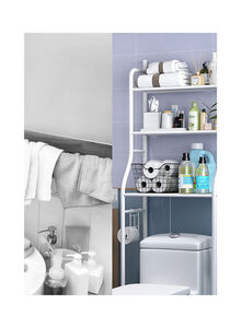 Generic 3 Shelf Towel Storage Rack Organizer Over The Toilet Bathroom Space Saver White 50 X 25 X 160cm