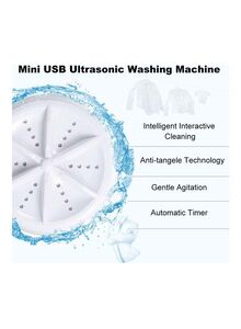Generic 3-In-1 Portable Mini Washing Machine Rotating Turbine Washer 0.31 kg NE-CIN116 White