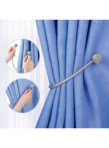 AIWANTO 2-Pieces Curtain Tiebacks Magnetic Holders Silver