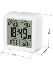 Generic Digital Alarm Clock White 9x9x5cm