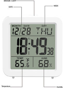 Generic Digital Alarm Clock White 9x9x5cm