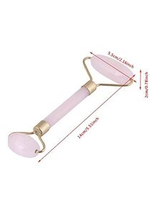 Generic Gua Sha Face Massager And Roller Pink/Gold 14x5.5cm