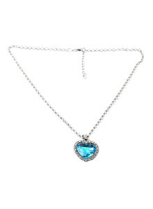 Generic Alloy Vintage Rhinestone Heart Shape Pendant Necklace