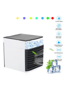 Generic Mini Portable Air Conditioner Fan Noiseless Evaporative Air Humidifier USB Personal Conditioner 3-Speed LED Night  Office Cooler Humidifier Purifier Black 18.0x17.0x15.0cm