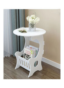 fashionhome Moveable Wood Bedside Table Storage Stand White 21.653 x 21.653 x 25.59inch