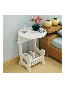 fashionhome Moveable Wood Bedside Table Storage Stand White 21.653 x 21.653 x 25.59inch