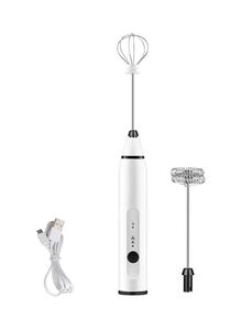 XiuWoo Electric Milk Frother Maker With Whisk Set White/Silver