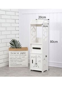 Generic Corner Storage Bathroom Cabinet With Door & Shelve White