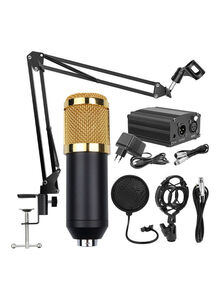 Generic Professional Condenser Microphone Set I-5571B-G Black/Gold