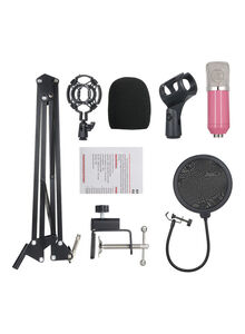 Generic Condenser Microphone Singing Studio Recording Kit LU-VH50-53 Pink/Black