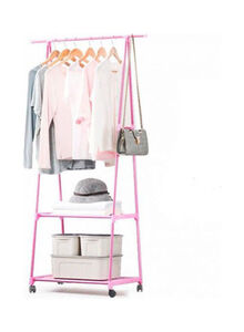 Generic Clothes Stand And Organizer- Coat Rack Metal Pink