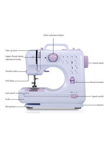 Generic Portable Electric Sewing Machine White/Purple