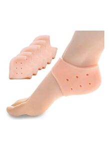 Scarlett Anti Crack Silicon Gel Heel And Foot Protector Moisturizing Socks For Foot Care Beige