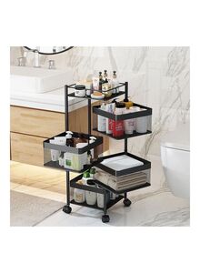 Generic Rotating Kitchen Storage Rack Basket Black 75x34x34cm