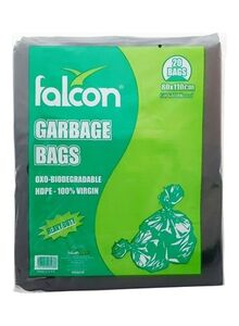 falcon 20-Piece Garbage Bags Black 80X110cm