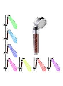 Generic Filter Filtration 7 Colour LED Light Automatically Changing Water Saving G1/2 Bath Handheld Shower Head Replacement Multicolour 23.00 x 6.80 x 7.50cm