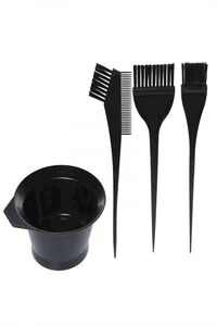 Generic 4-Piece Hair Dye Brush Kit Black 80g