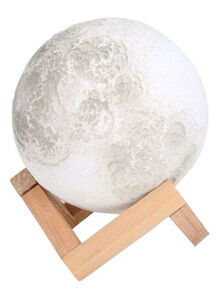 Beauenty 3D Colour Changing Moon LED Table Lamp White/Beige 7 x 6cm
