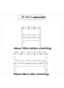 Generic Adjustable Stainless Steel Kitchen Rack White