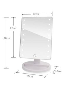 Generic Rotatable LED Light Mirror White 22 x 17cm