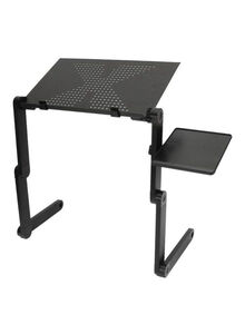 Generic Adjustable Laptop Desk Stand With Cooling Fan Holes Black