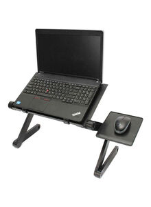 Generic Adjustable Laptop Desk Stand With Cooling Fan Holes Black