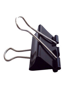 Generic 12-Piece Binder Clip Black/Silver