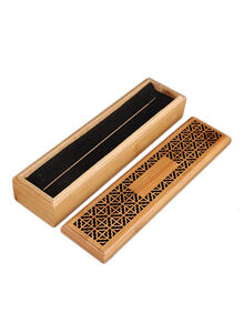 boscage Wooden Incense Stick Burner Case Storage Box Brown 23.8 x 5.8 x 4.5centimeter