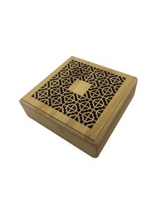 boscage Wooden Incense Stick Burner Case Storage Box Brown 9.6 x 9.6centimeter