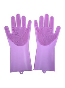 Generic Silicone Dish Washing Gloves Purple 16x14x12centimeter